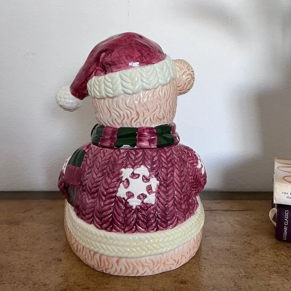 House of Lloyd Vintage Christmas Teddy Bear Festive Cookie Jar - Picture 5 of 9